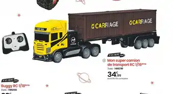 JouéClub 2 Mon super camion de transport RC 1/16ème offre