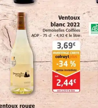 Colruyt Ventoux blanc 2022 Demoiselles Coiffées offre