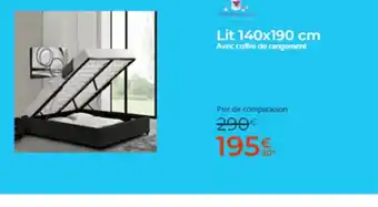 Lit 140x190 cm Avec coffre de rangement