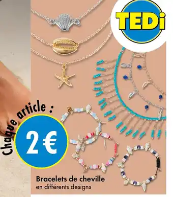 Bracelets de cheville en différents designs