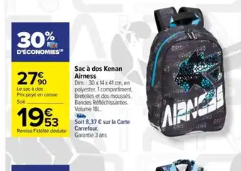 Carrefour Sac à dos Kenan Airness offre