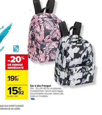 Carrefour Sac à dos Freegun offre