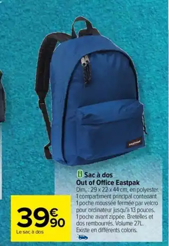 Carrefour Sac à dos Out of Office Eastpak offre