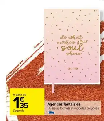 Agendas fantaisies Plusieurs formats et modÚles proposés