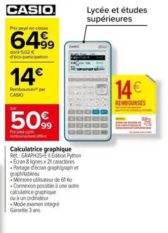 Carrefour Calculatrice graphique offre