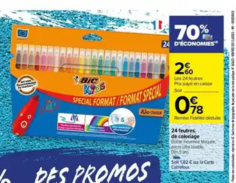 Carrefour 24 feutres offre
