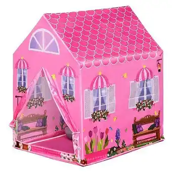 E.Leclerc Tente enfant tente de jeu tente chateau de princesse dim. 93l x 69l x 103h cm 2 portes polyester rose offre
