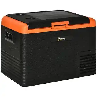 E.Leclerc Outsunny glacière électrique 40l portable, réfrigérateur congélateur avec poignées - dim. 58,7l x 36,5l x 43,8h cm orange et  offre