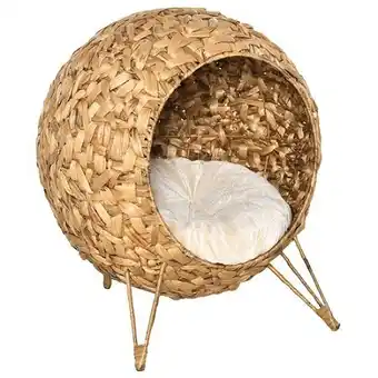 E.Leclerc Panier chat lit chat cosy grand confort dim. ø 52 x 58h cm coussin moelleux inclus jacinthe d'eau offre