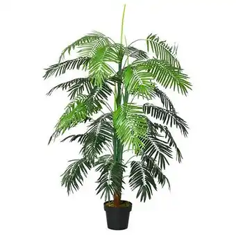 E.Leclerc Outsunny palmier artificiel hauteur 1,7 m arbre artificiel tronc branches lichen grandes feuilles grand réalisme pot inclus offre