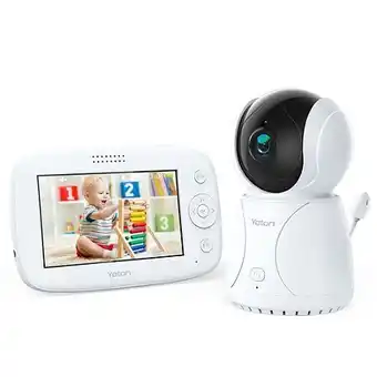 E.Leclerc Yoton yb03 babyphone vidéo avec caméra 1080p 360°, ecran fhd 4.3 - vision nocturne - berceuses bébé offre