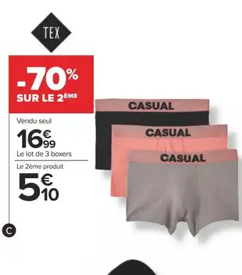 Carrefour Tex boxers homme offre