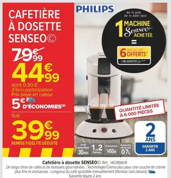 Carrefour Senseo / philips cafetière à dosette senseo offre