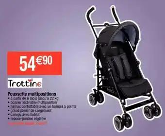 Poussette canne multipositions