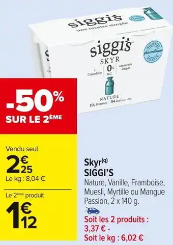Carrefour Market Siggi’s skyr offre