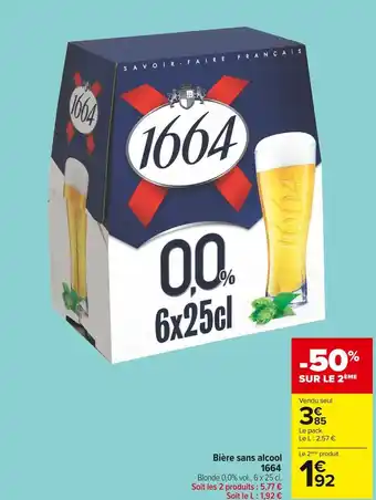 Carrefour Market 1664 bière sans alcool offre