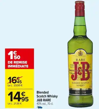 Carrefour Market J&b rare blended scotch whisky offre