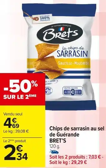 Carrefour Market Bret’s chips de sarrasin au sel de guérande offre