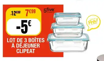LOT DE 3 BOÎTES À DÉJEUNER CLIPEAT