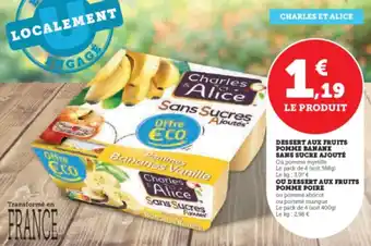 Super U DESSERT AUX FRUITS POMME BANANE SANS SUCRE AJOUTÉ offre