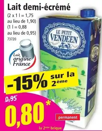 Norma Lait demi-écrémé offre