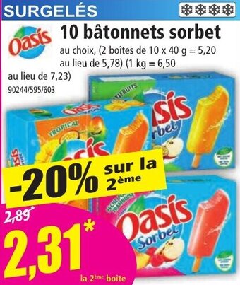 Norma 10 bâtonnets sorbet offre