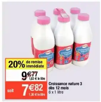 Migros Lait de croissance cora offre