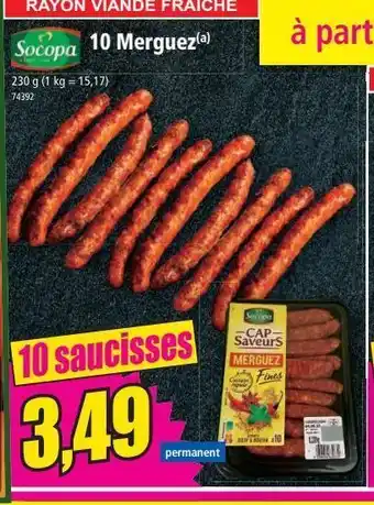 Norma 10 merguez offre