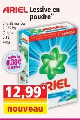 Norma Lessive en poudre ariel offre