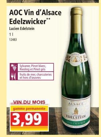 Norma Aoc vin d`alsace edelzwicker offre