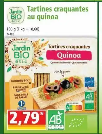 Tartines craquantes au quinoa