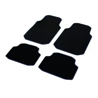 Norauto Jeu complet de tapis voiture universels noir ganse textile bleue moquette GTI SODIFAC offre