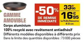Carrefour Corps aluminium 100% recyclé avec revêtement antiadhésif offre