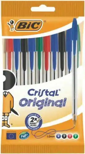 Carrefour 10 stylos bille cristal offre