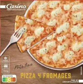 Géant Casino Pizza 4 Fromages Pâte fine surgelée offre