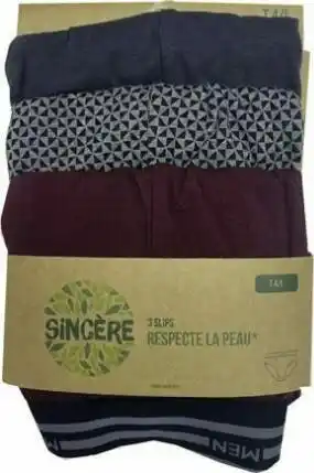 Lot de 3 slips unis et fantaisies