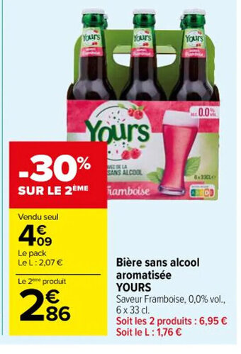 Carrefour Bière sans alcool aromatisée YOURS offre