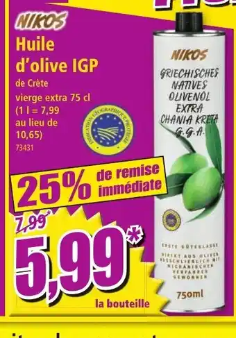 Norma NIKOS Huile d'olive IGP offre