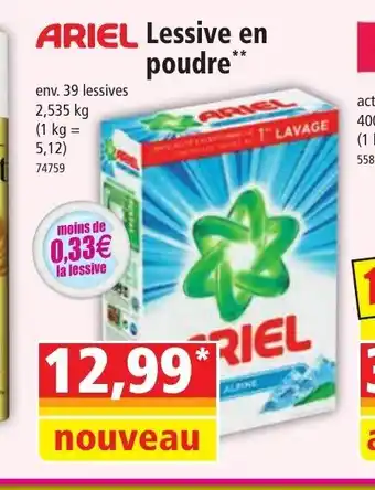 Norma ARIEL Lessive en poudre*** offre
