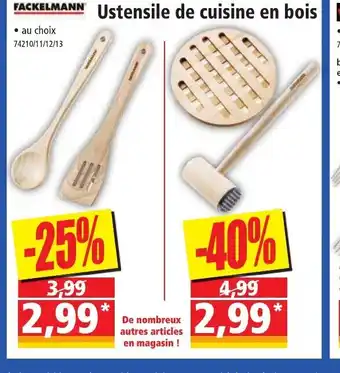 Norma FACKELMANN Ustensile de cuisine en bois offre