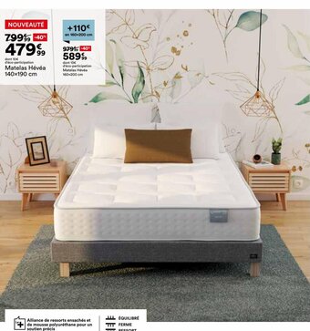 BUT Matelas Hévéa 140x190 cm offre