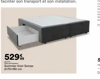 BUT Sommier tiroir Somax 2x70x190 cm offre