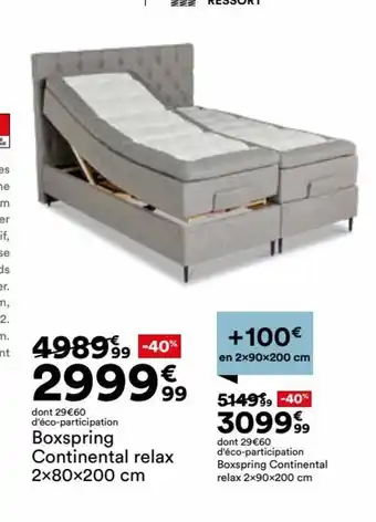 BUT Boxspring Continental relax 2x80x200 cm offre