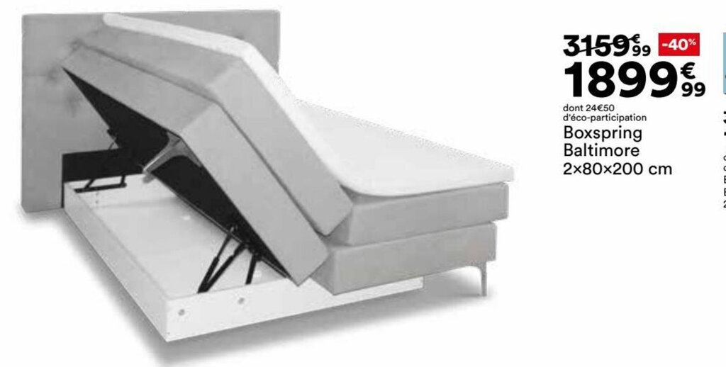 Promo Boxspring Baltimore chez BUT