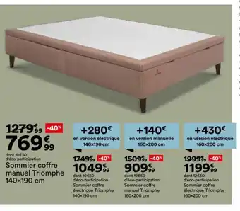 BUT Sommier coffre manuel Triomphe 140x190 cm offre