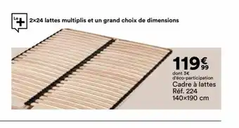 BUT Cadre à lattes Réf. 224 140x190 cm offre