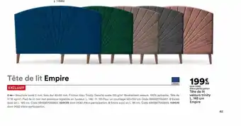 BUT Tête de lit velours trinity L. 145 cm Empire offre