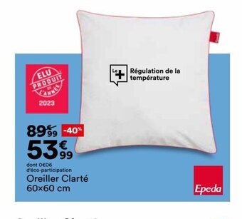 BUT Oreiller Clarté 60x60 cm offre