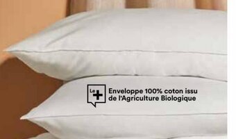 BUT Lot de 2 oreillers Coton Bio offre