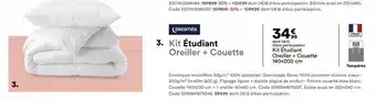 BUT Kit Étudiant Oreiller + Couette 140x200 cm offre